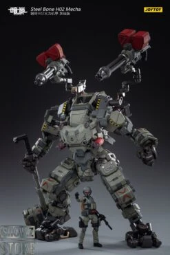JoyToy Source 1/24 H02 Steel Bone Firepower Mecha Grey-Green Color W/ Pilot -Cheap Action Figures Store 0517285380