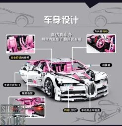 Lin07 Block 007 1/10 Bugatti Chiron Pink Version -Cheap Action Figures Store 8d60731ca3