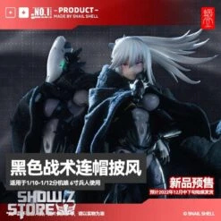 Snail Shell Black Tactical Hooded Cape For 1/10 & 1/12 Mecha Girl -Cheap Action Figures Store 996b2a170c