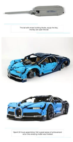 [No Box] Lepin 20086 Bugatti Chiron 42083 4031Pcs Technic Series Blue Version -Cheap Action Figures Store d8cca835ef
