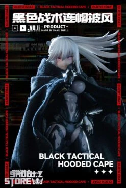 Snail Shell Black Tactical Hooded Cape For 1/10 & 1/12 Mecha Girl -Cheap Action Figures Store e8c26ce249